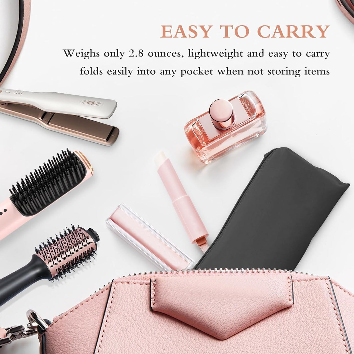 Suafrnut Professional Hot Hair Tools Organizer Bag Portable Travel Heat Resistant Storage Case Pouch for Curling Irons, Flat Irons, Hair Straightener and Styling Tools(17.7" x 3.2"x 3.2")