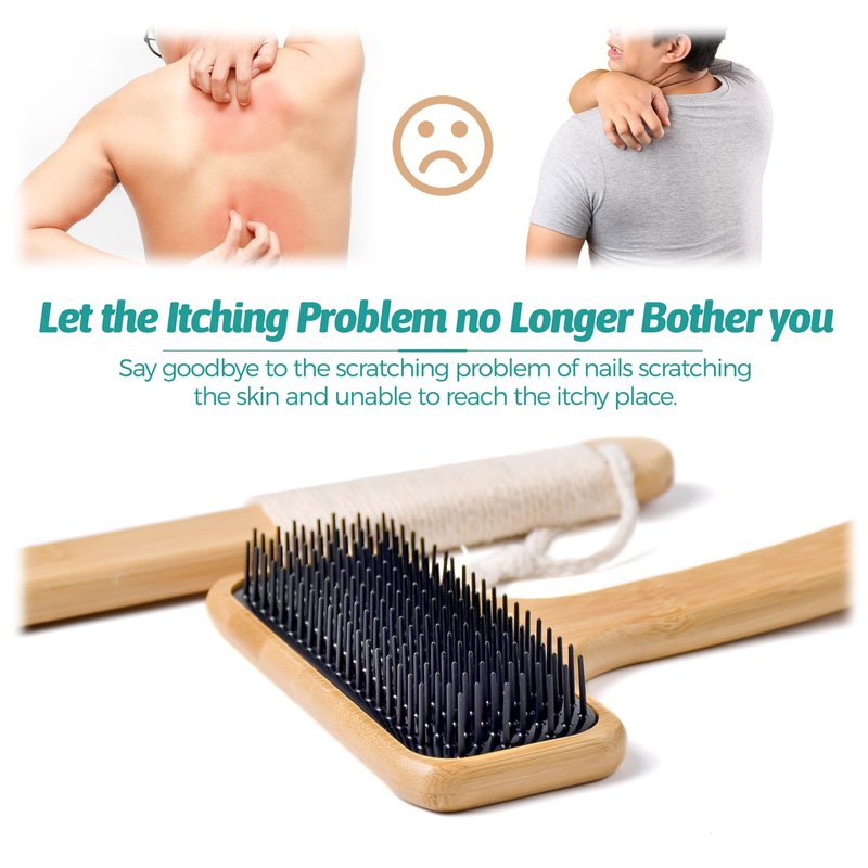 Bamboo Back Scratcher for Men, 22'' Long Handle Wooden Back Scratcher For Women, Soft Wide Head Backscratchers for Comfortable Body Itching Relief and Massage, Ideal Gifts for the Seniors, Pregnant