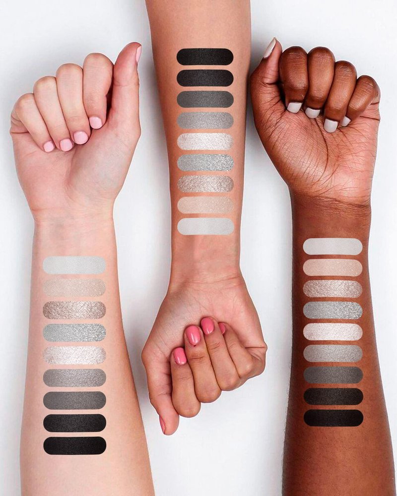 MAKI YIKA Black Grey Smokey Eyeshadow Palette Matte Black White Gray Silver Smoky Eye Shadow 9 Colors Eyeshadows Eye Makeup For Goth Look -9Black