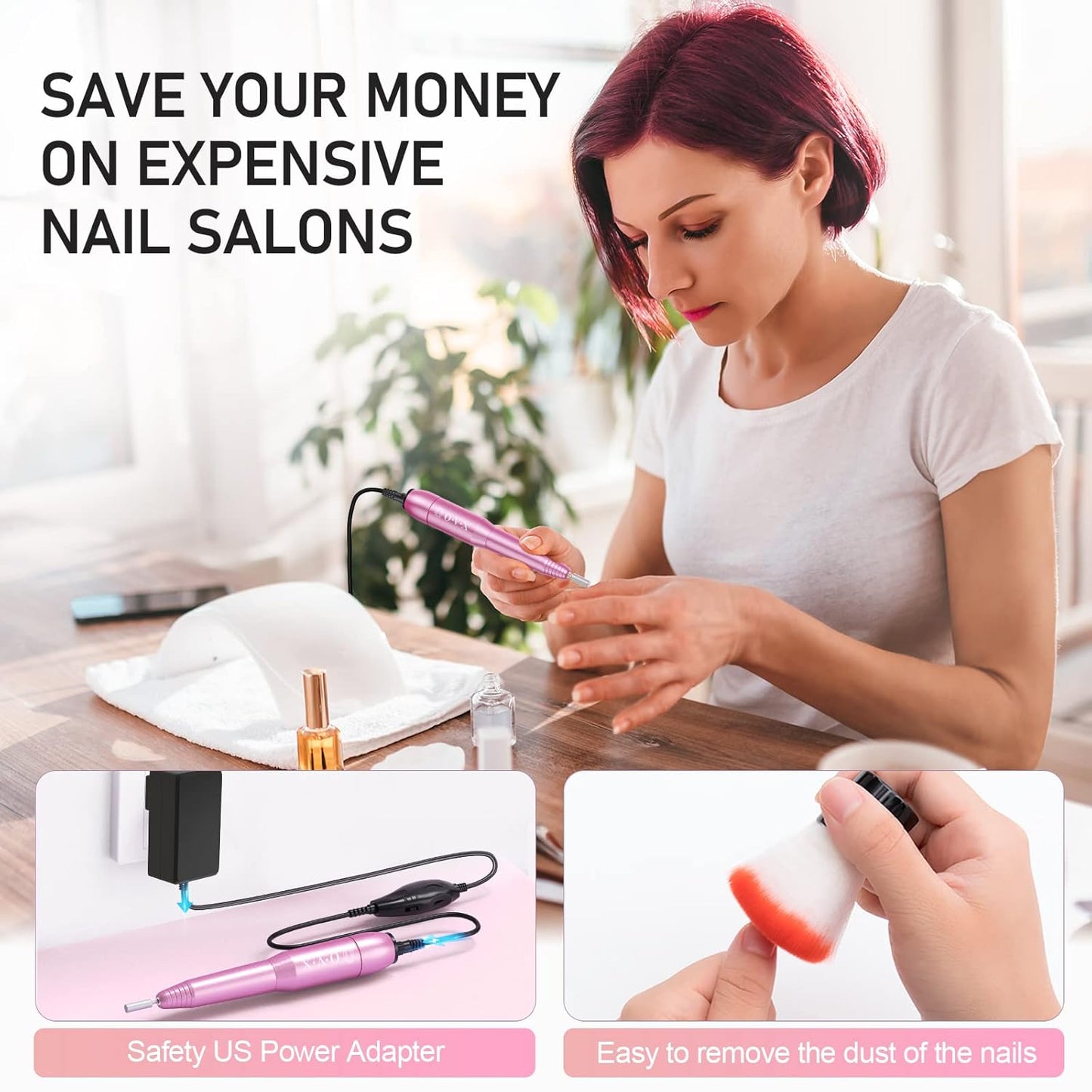 Skiennix Portable Electric Nail Drill - 20000 RPM Professional Manicure & Pedicure Kit | Acrylic Nail Set