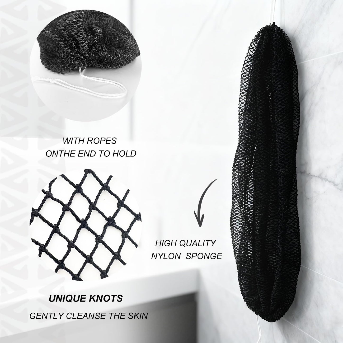 SPMKTBOZAI African Net Sponge Authentic, Loofah Exfoliating Body Scrubber Bath Sponge, African Exfoliating Net Sponge Back Scrubber Washcloth for Shower, Body Care Bathing Accessories (Pink)