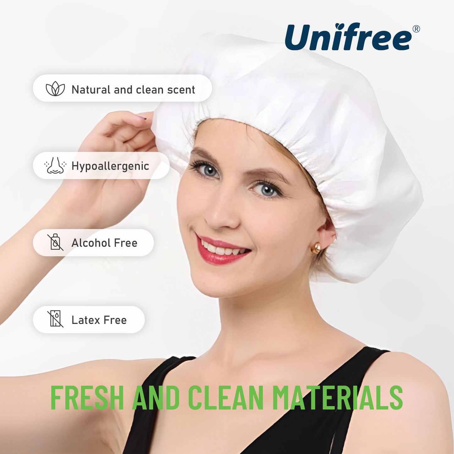 Shampoo Caps No Rinse, Waterless Shampoo Cap Hair Wash for Bedridden Patients Elderly for Post Surgery, Hospital, Camping - 10-Pack