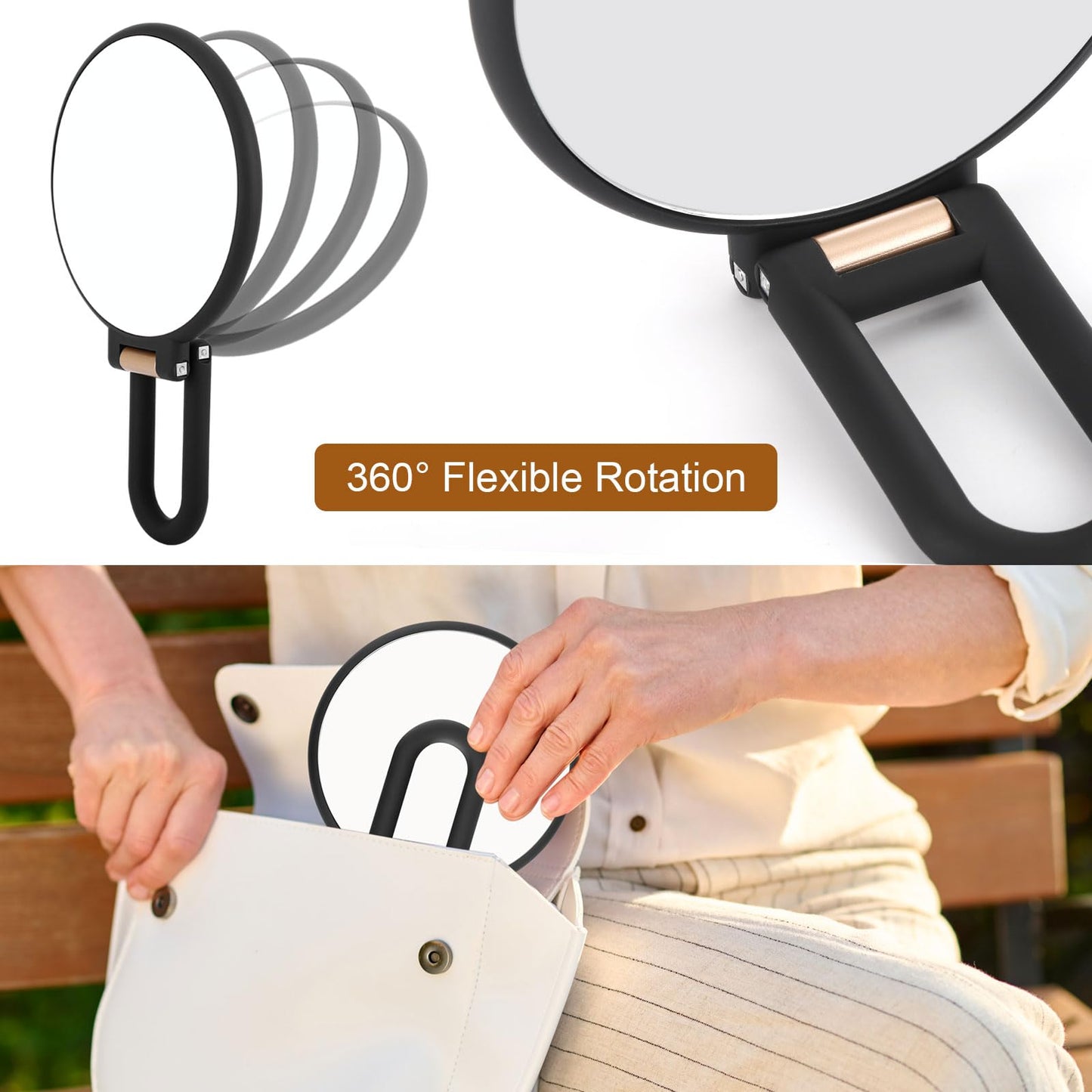Tbestmax 1X/10X, 1X/20X Magnifying Mirror, Double Side Handheld Mirror Foldable Travel Mirror for Makeup - 2 Pack