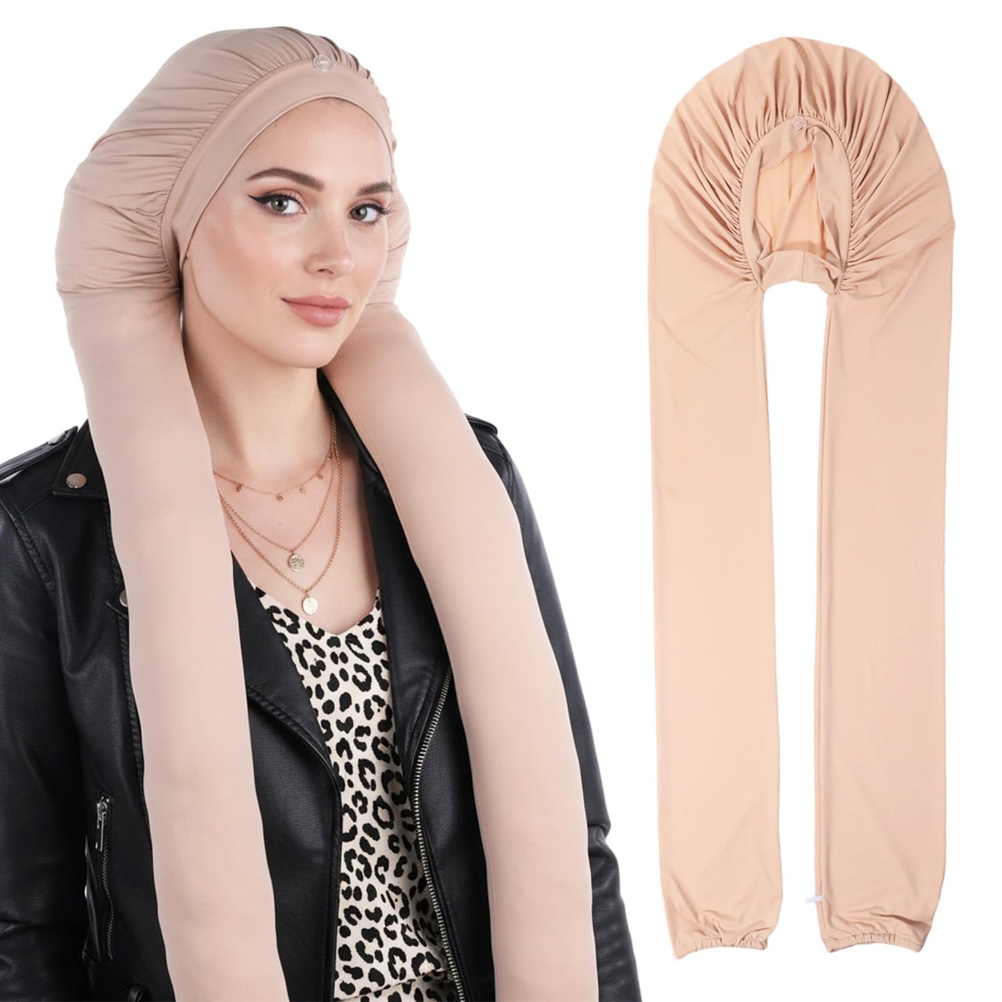 Susade Bonnet for Braids Breathable Hair Braid Bonnets Sleeves 2 in 1 Long Hair Wrap Sleeping Protection for Women