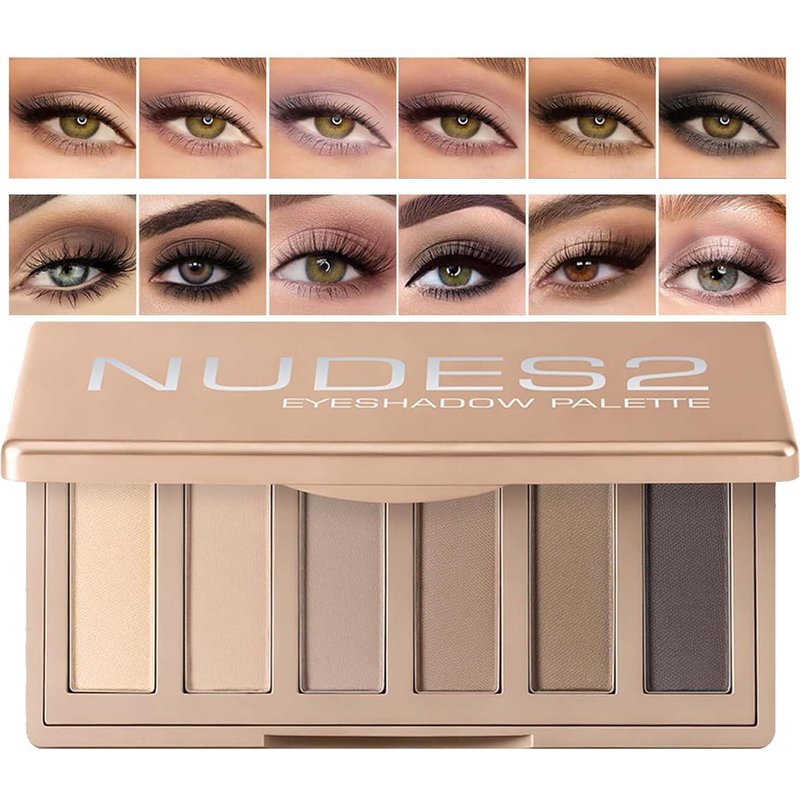 KYDA Mini Eyeshadow Palette - 6 Colors of High Pigment Neutral Nudes | All Matte Eye Makeup Gift for Women