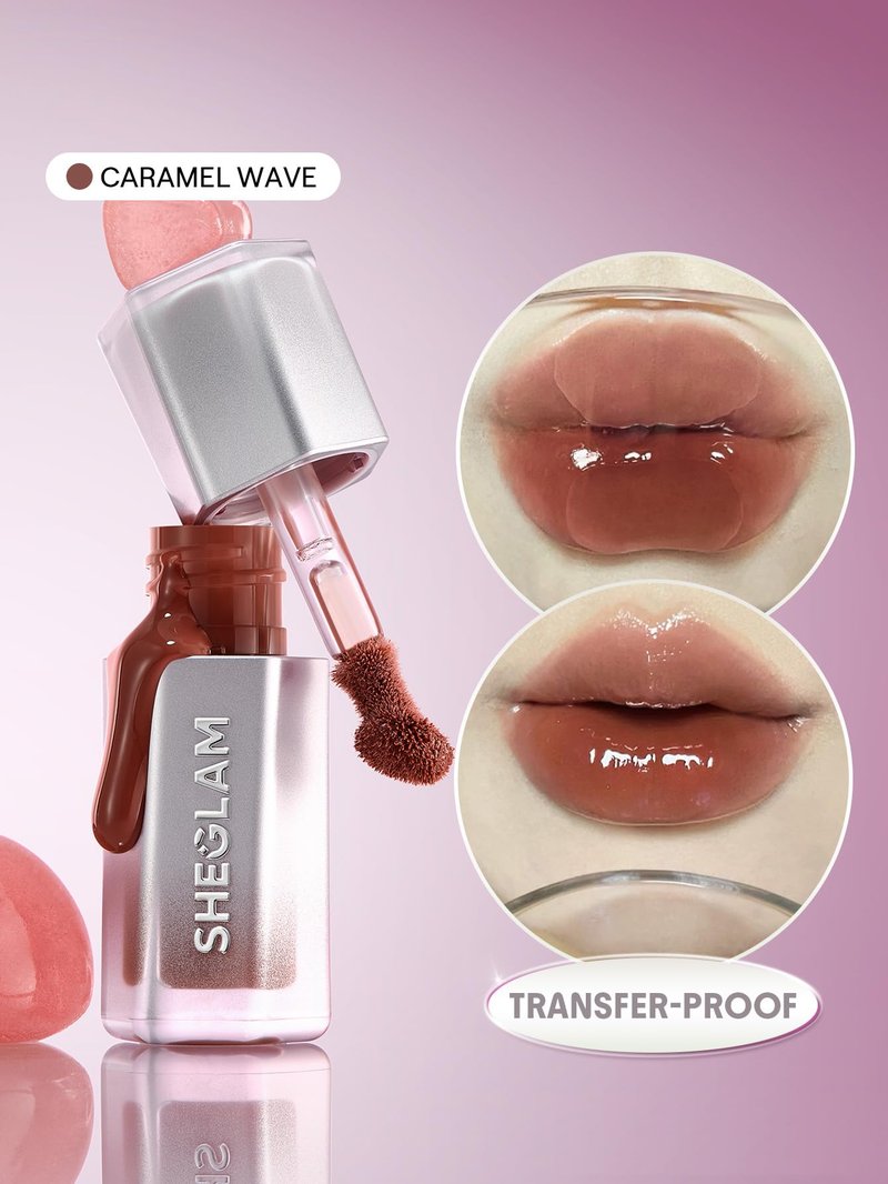 SHEGLAM Glass Lock Air Gloss High Shine Finish Moisturizing Lip Gloss-Caramel Wave