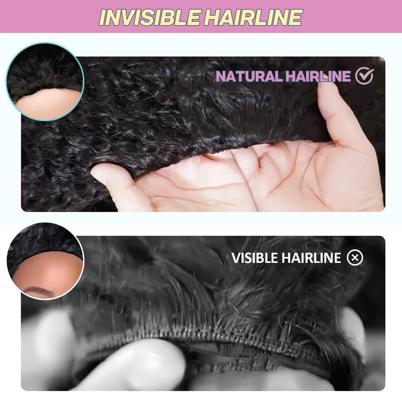 Burmese Curly 3-in-1 Half Wig | Glueless Human Hair, 250% Density, 16-Inch, Seamless Flip for Beginners