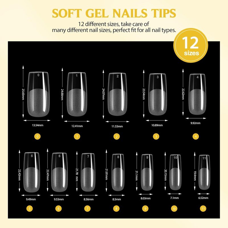 SAVILAND Gel Nail Kit - 500 Pcs Square Nail Tips & 4-in-1 UV Nail Glue with Lamp | At-Home Salon Manicure Gift for Women