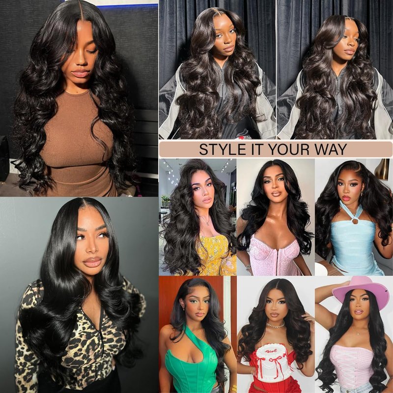 Rsshnlo Body Wave Half Wig Human Hair 200% Density 3 In 1 Wear and Go Glueless Wigs Human Hair Seamless Half Wigs Human Hair Flip Over Wig Drawstring Headband Wig Human Hair Beginner Friendly 26 Inch