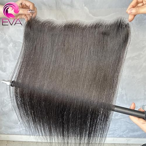 SKINLIKE Real HD Lace Frontal Human Hair Pre Plucked Natural Hairline Invisible Closure Ultra Thin Swiss HD Lace Bleach Knots Closure Human Hair with Baby Hair (13x4 Hd Straight, 14 inch)