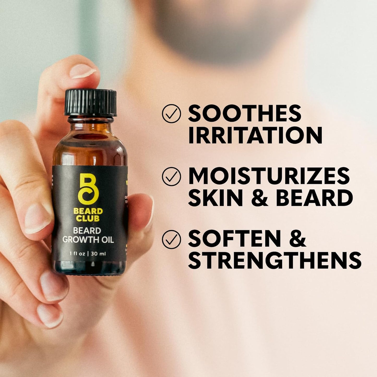 The Beard Club Advanced Beard Growth Kit | Derma Roller, Growth Oil & Vitamins - Cedar Gift Set
