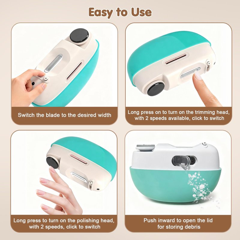 Adjustable Blade Opening Electric Nail Clipper for Thick & Thin Nails, Electric Nail Clippers for Seniors & Adults, Baby Electric Nail Trimmer, Automatic Nail Clipper for Nail (White)