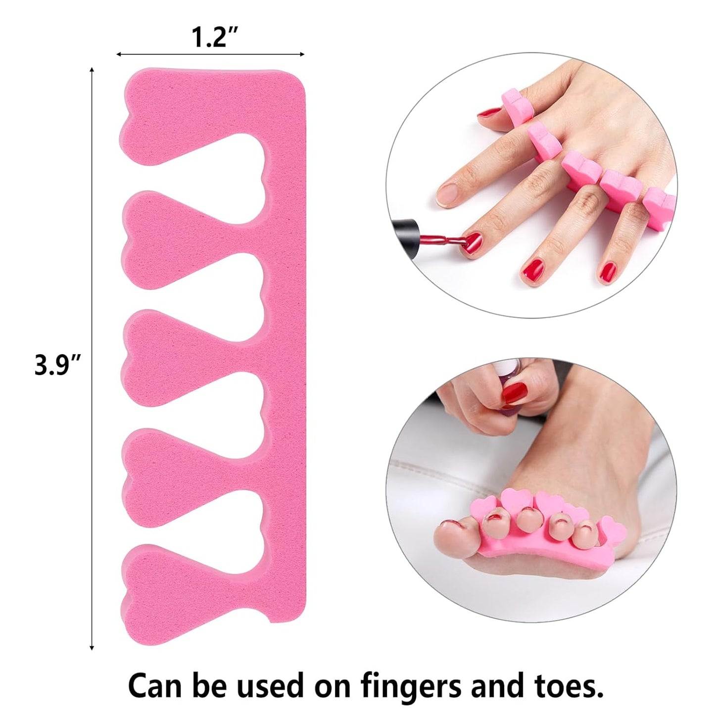 Skiennix Toe Separators Set - 52 Premium Pedicure Tools for Spa Parties | Pink