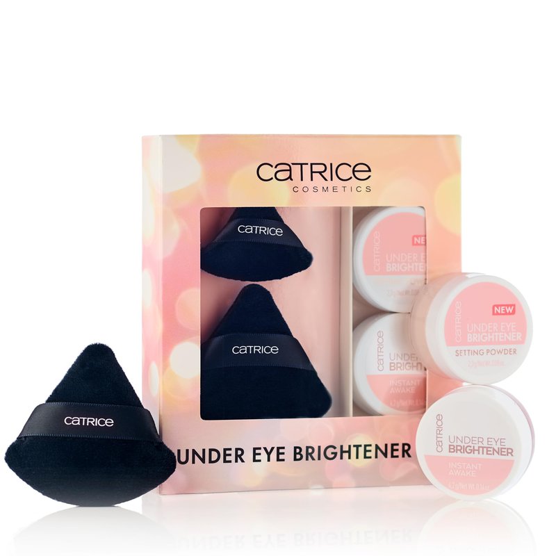 Catrice | Under Eye Brightener & Setting Powder Gift Set in 010 Light Rose + Magic Perfector Powder Puff Duo | Bright, Smooth & Long-Wear Finish