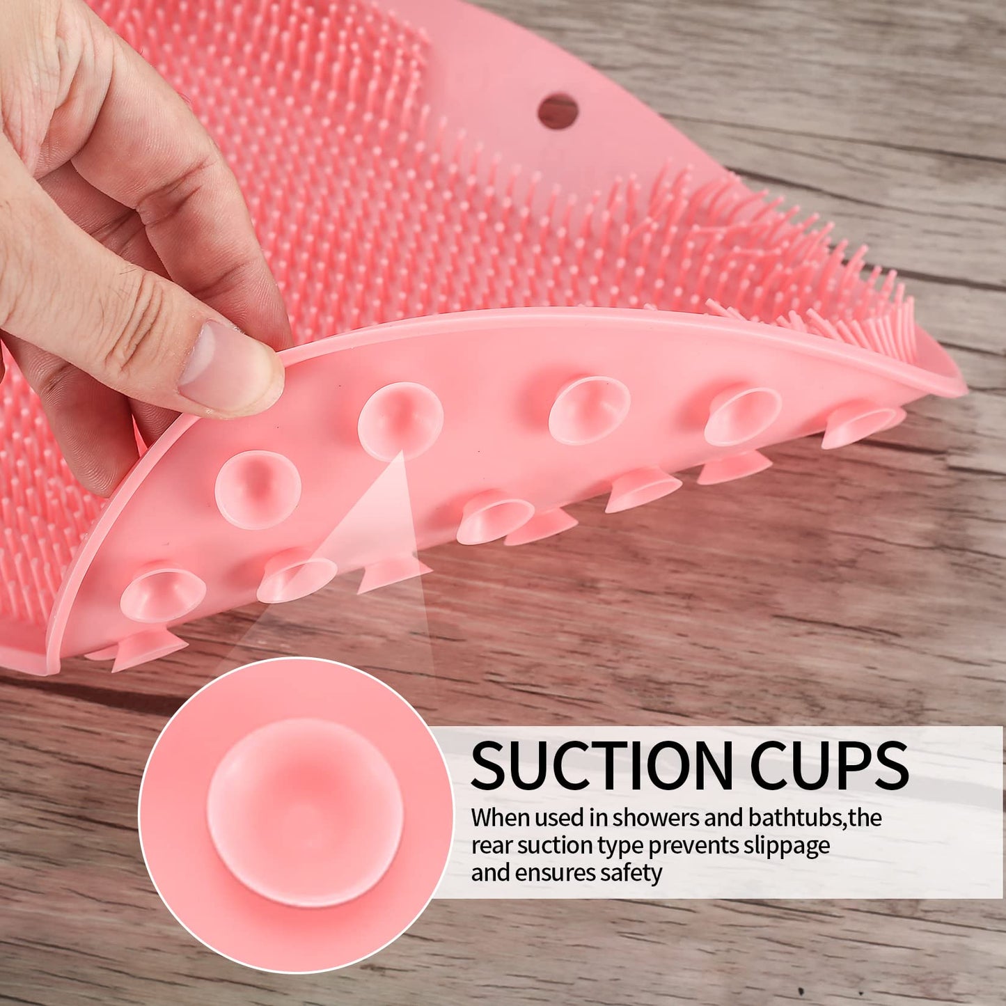 Zxglxinyao 2-Pack Shower Foot Scrubber Mat Back Washer Back Exfoliating Bath Wash Pad Wall Mounted Slip Suction Cups Foot Scrubber for Use in Shower Cups Foot Cleaner for Men and Women
