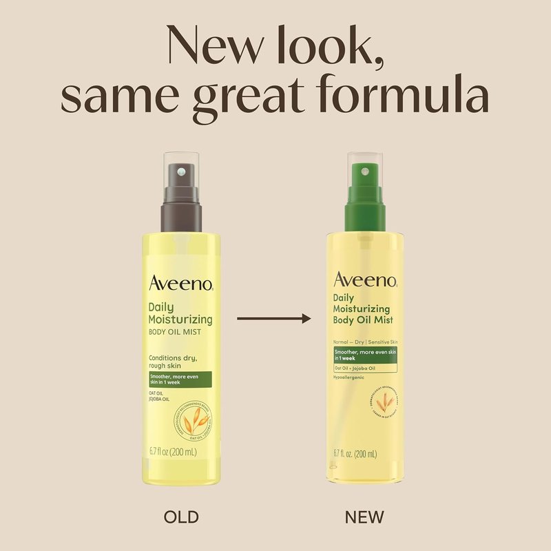 Aveeno Daily Moisturizing Body Oil Mist - Nourishing Spray with Oat & Jojoba Oil for Dry Skin | 6.7 fl. oz