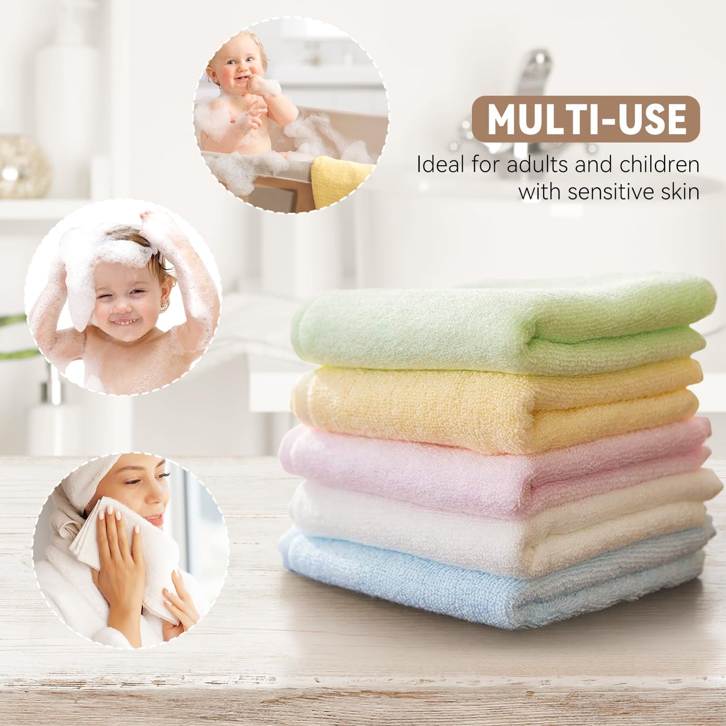 Yoofoss Luxury Washcloths Towel Set 10 Pack Baby Wash Cloth for Bathroom-Hotel-Spa-Kitchen Multi-Purpose Fingertip Towels & Face Cloths