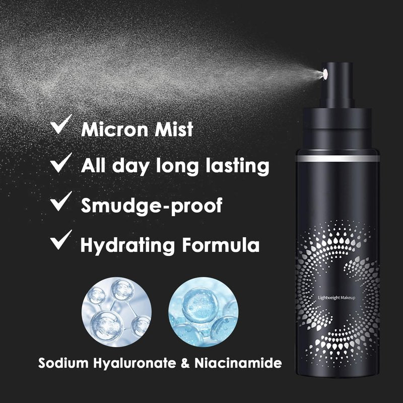 LingHaoLH 2PCS Makeup Setting Spray Set, Face, Weightless, Long Lasting, Waterproof, Fixing, Smudge-proof, Hydrating & Refreshing, All Skin Types