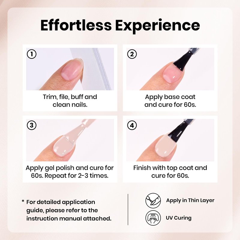 Beetles Nude Gel Nail Polish - Creamy Almond 15ML/0.51Fl Oz, Nude Gel Polish, Same Color Bottle, Soak Off UV LED Lamp Summer Nails Art, Long-Lasting Manicure Salon DIY French Nails Home