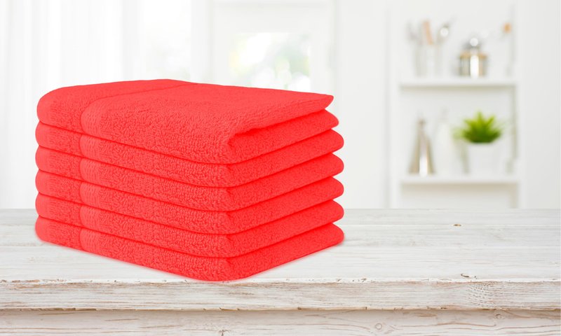 Lenenz Soft Wash Cloths - 12 Pack Plush and Absorbent Cotton Washcloths for Face, Body, and Baby - Multi-Purpose, Quick-Dry Wash Cloths Set 13x13'' (Red)