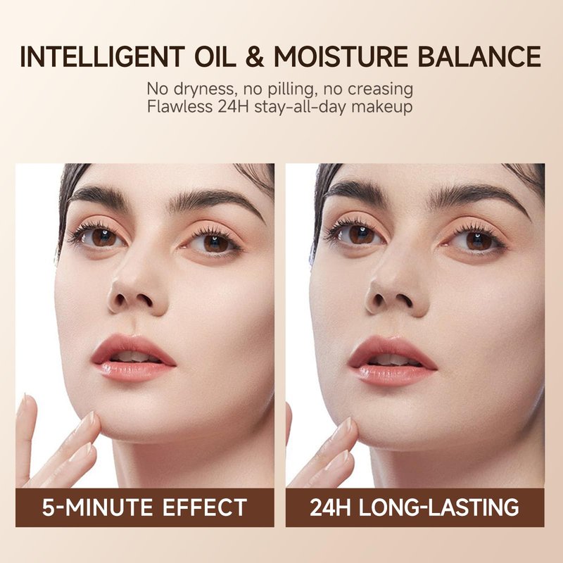 QIANWHITE Foundation Stick Waterproof Natural Nude Makeup, Full Coverage Korean Makeup Skin Tint With Brush for All Skin(CHOCOLATE,0.7 Oz / 20g)