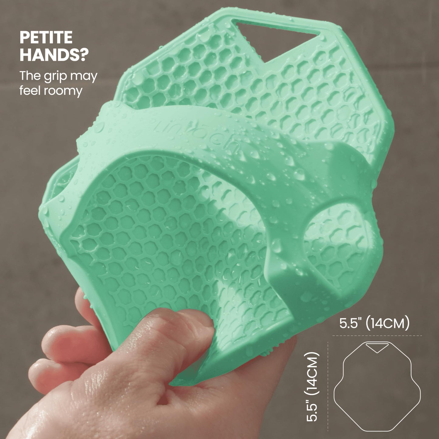 Silicone Shower Scrubber for Body – Exfoliating Loofah Alternative, Zinc & Silver-Infused, Hygienic & Gentle for Sensitive Skin, Durable & Long-Lasting Body Scrubber for Men & Women - Mint