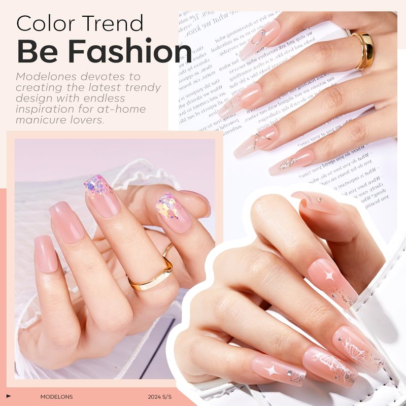 modelones Builder Nail Gel, 2 Pcs Clear Builder Nail Polish for Thickening Strengthener Apex Building Extension Rubber Base Gel Polish in a Bottle for DIY Home Salon Gifts 10ml LED Lamp Cured