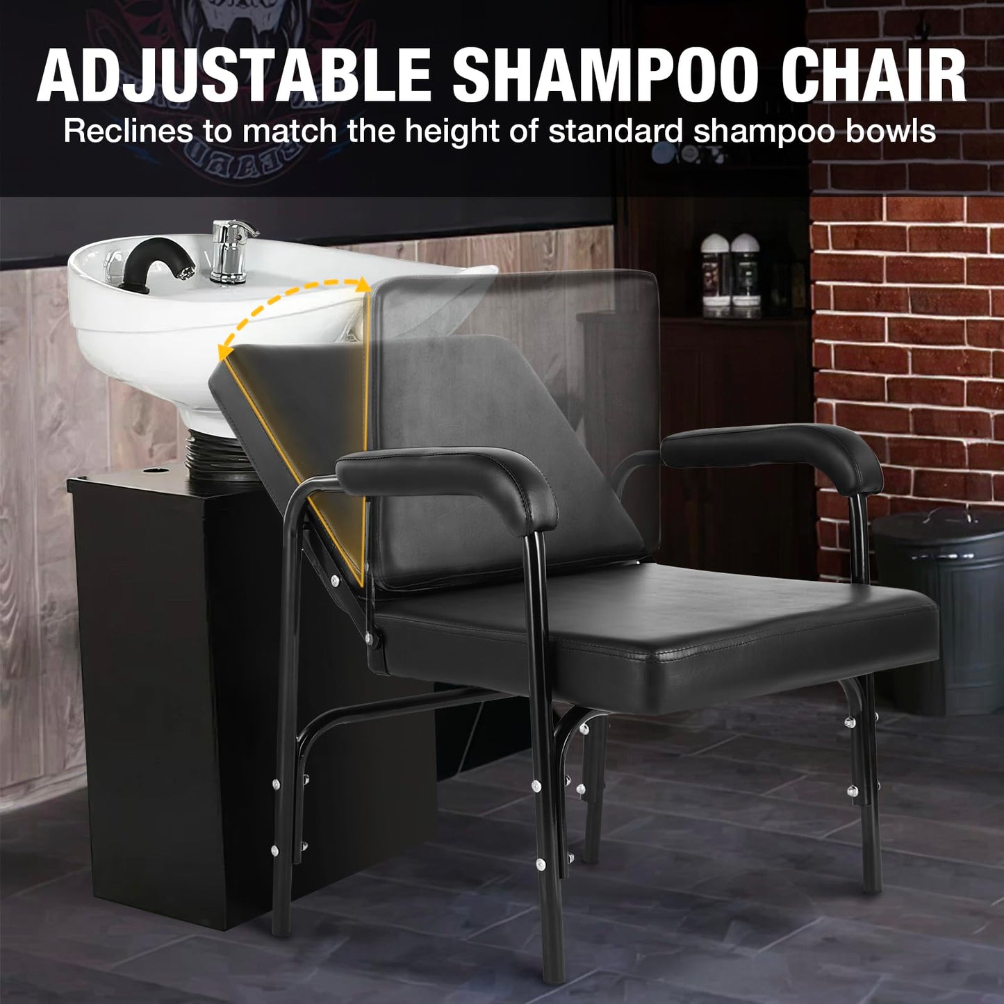 WINEDYOUNG Shampoo Chairs Reclining Shampoo Chairs for Salon Barber Chair Hair Stylist Chair Auto Recline Salon Chair Spa Beauty Equipment for Hair Stylists, Tattoo Artists, Cosmetologists