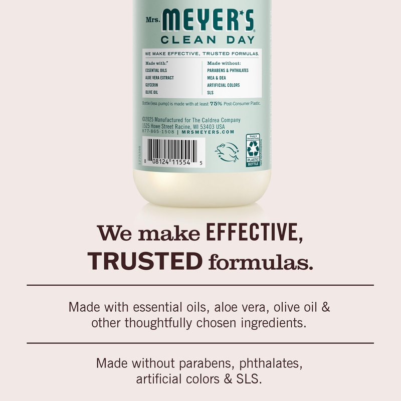 MRS. MEYER'S CLEAN DAY Hand Soap, Birchwood Scent, 12.5 Fl Oz Bottle - 3 Pack