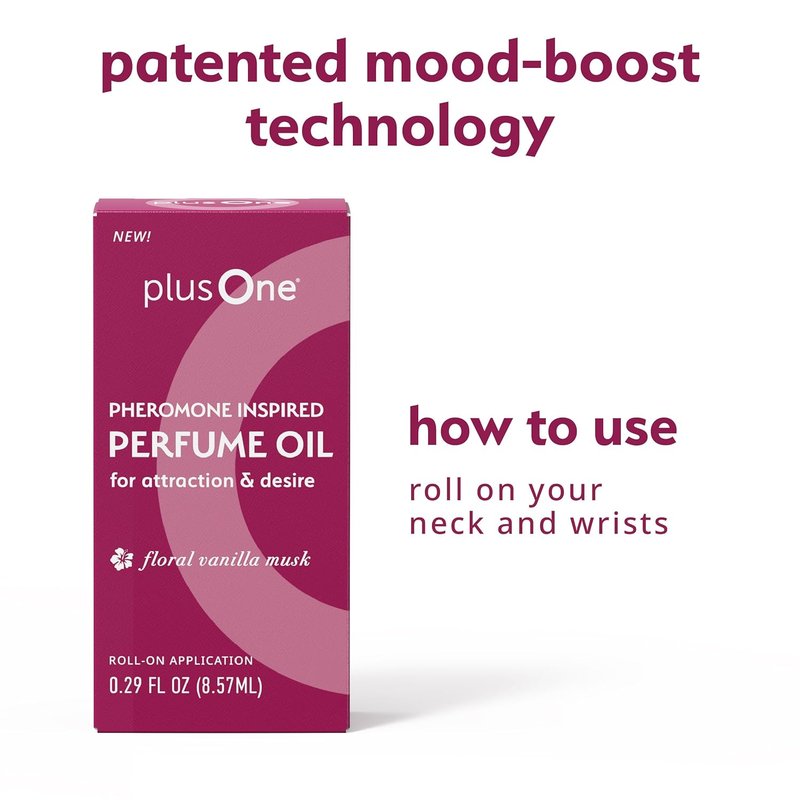PlusOne Pheromone Inspired Perfume Oil - Floral Vanilla Musk Rollerball Fragrance | Long-Lasting Mood-Boosting Scent - 0.34 fl oz