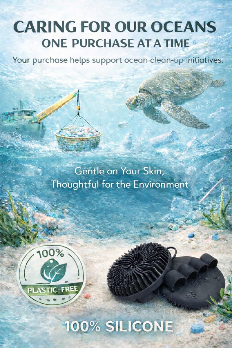 Hygienic Silicone Body Scrubber, Exfoliating Body Scrubber for Sensitive Skin, Eco Friendly Shower Scrubber for Body, Silicone Body Brush for Showering (Black)