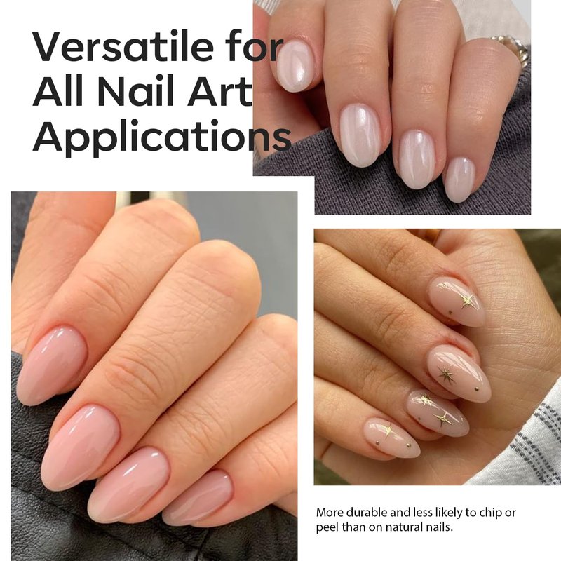 Extra Short Almond Nail Tips - Pre-shaped Gel Soft Fake Nails | 216PCS, 12 Sizes for DIY Manicure