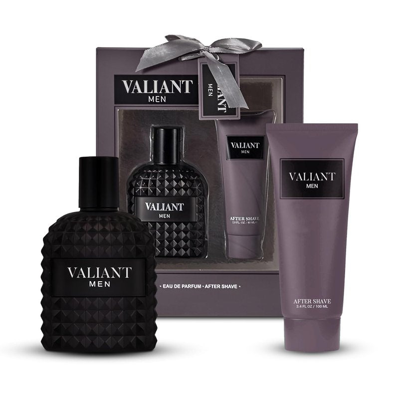 AFLUXE Valiant Men Cologne Set - 3.4oz Eau de Parfum Spray & After Shave Lotion | Long-Lasting Fresh Fragrance with Jasmine & Vanilla Bourbon, Cologne Gift Set for Men