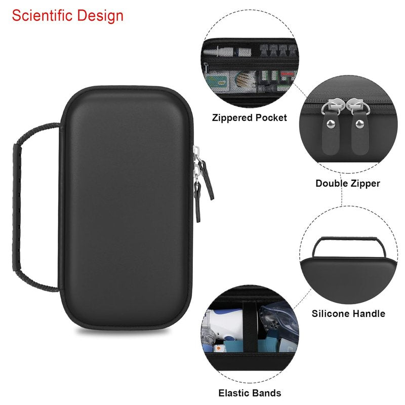 Portable Inhaler Nebulizer Carrying Case - Travel Bag for Adults & Kids | Black