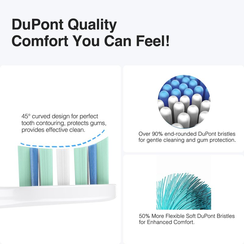 Boclengo Toothbrush Heads for Philips Sonicare Replacement Heads G2,C1,4100,C2,Soft Electric Replacement Brush Head Compatible with Phillips Sonicare Brush G2,C2,C1,for Philips Sonic Care Soft,6 Pcs