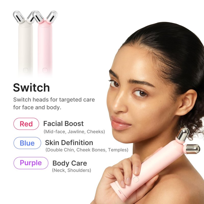 medicube Mini Booster Pro Plus Full Facial Device Set | 3-in-1 Korean Facial Device for Makeup Removal & Pore Cleansing, Skin Definition & Body Care, Skincare Boost with 3 Modes | Pink