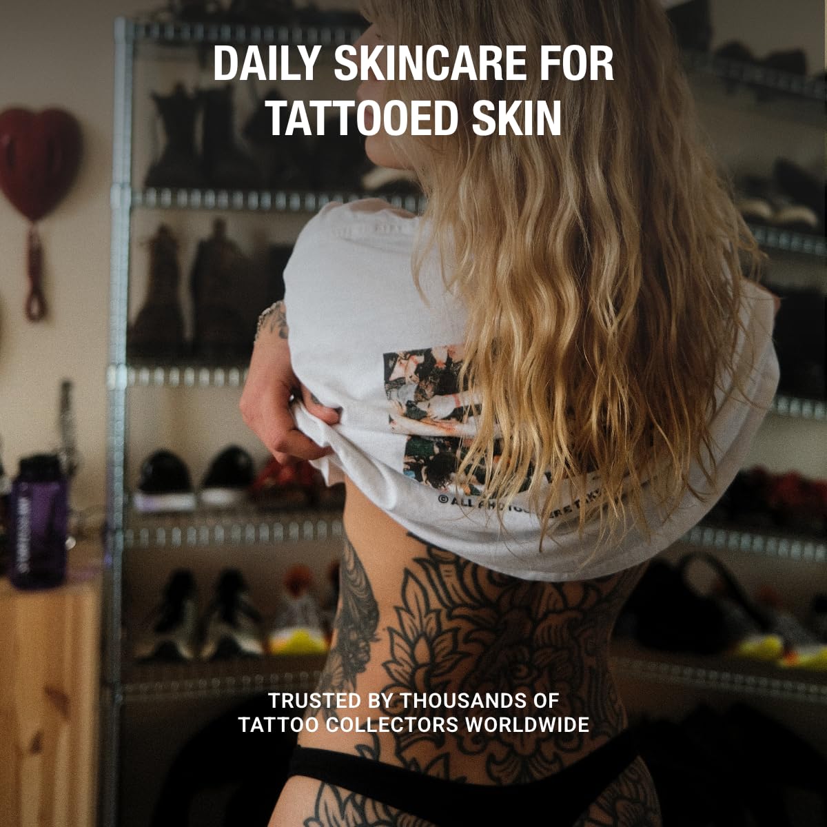 Stories & Ink Tattoo Care | DAILY MOISTURIZER for Healed Tattoos | Fast-Absorbing Hydrating Lotion with Advanced UV Ink Protection to Help Prevent Fading, 200 mL / 6.8 Fl Oz
