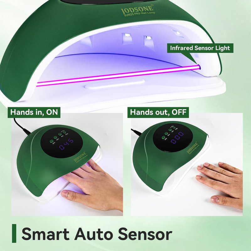JODSONE U V LED Nail Lamp with Gloves Kit, Nail Dryer for Gel Nails Professional for Home and Salon