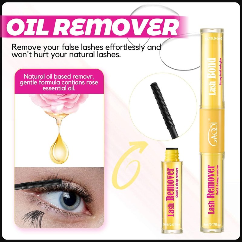 GAQQI Lash Bond & Remover - Waterproof Eyelash Glue for DIY Extensions | Strong Hold 72H+, 10ml