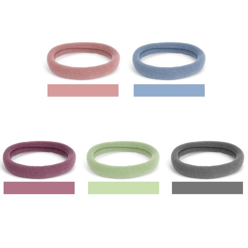 Large Hair Ties - Thick Cotton Seamless Ponytail Holders for Heavy Hair | 50PCS, 2 Inch, 5 Colors