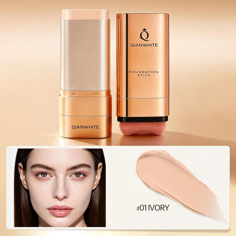 Skiennix Foundation Stick - Waterproof Natural Nude Makeup for Full Coverage | 0.7 Oz (Ivory)