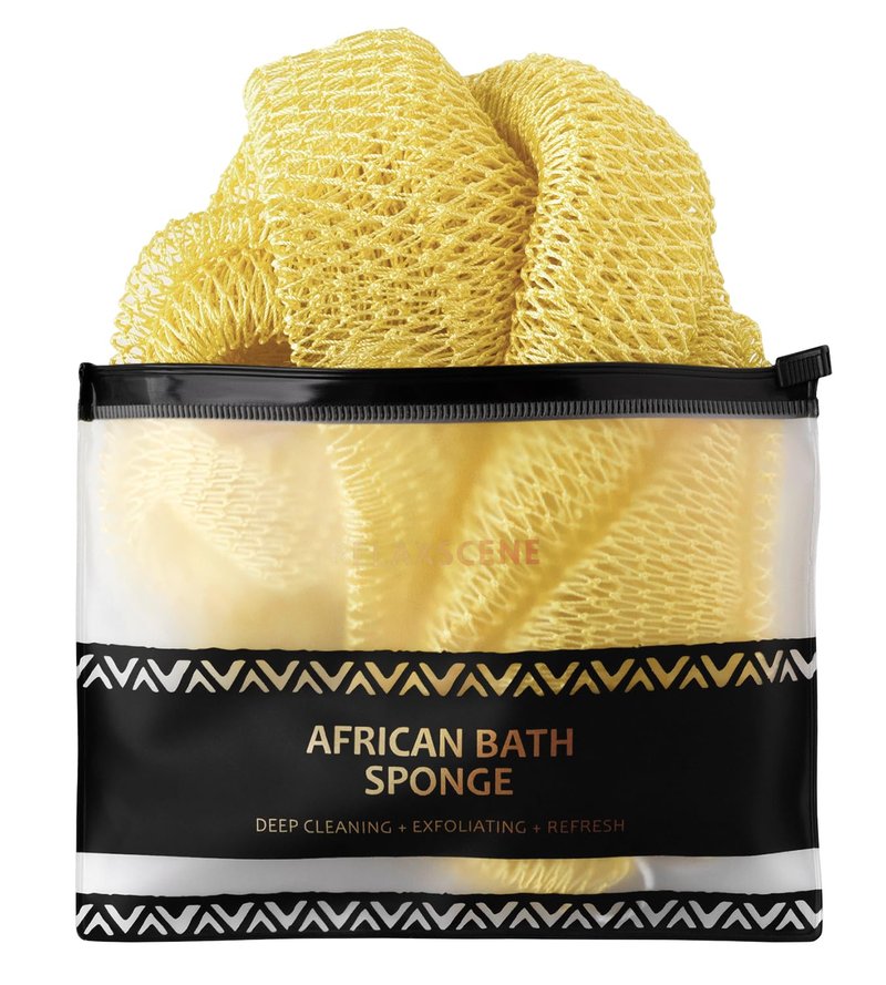 African Net Sponge Authentic - Exfoliating Back Scrub Bath Sponge with Handles - Afro Scrub Body Scrubber Exfoliator Washcloth - African Body Care Daily Use Shower Essentials