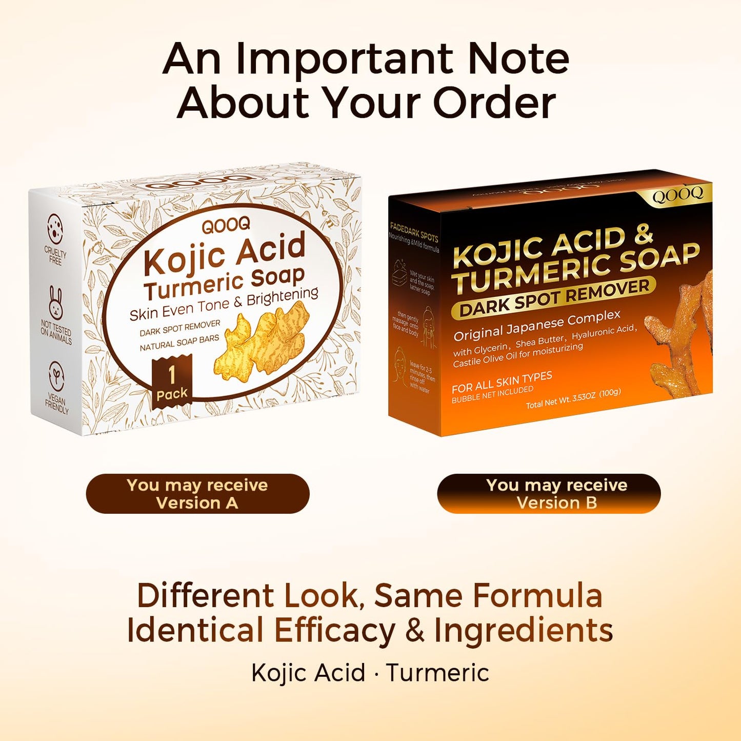 Turmeric Kojic Acid Soap - Dark Spot Remover Facial Cleansing Bar with Vitamin C & Retinol | 100g