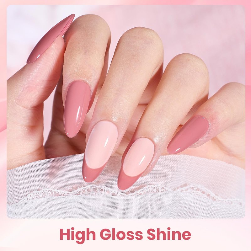 Beetles Nude Pink Gel Polish - 6 Colors Nude Pink gel polish Set Summer Light Colors Soak Off Nail Art Manicure Salon Uv Led DIY at Home Vanilla Cloud Collection