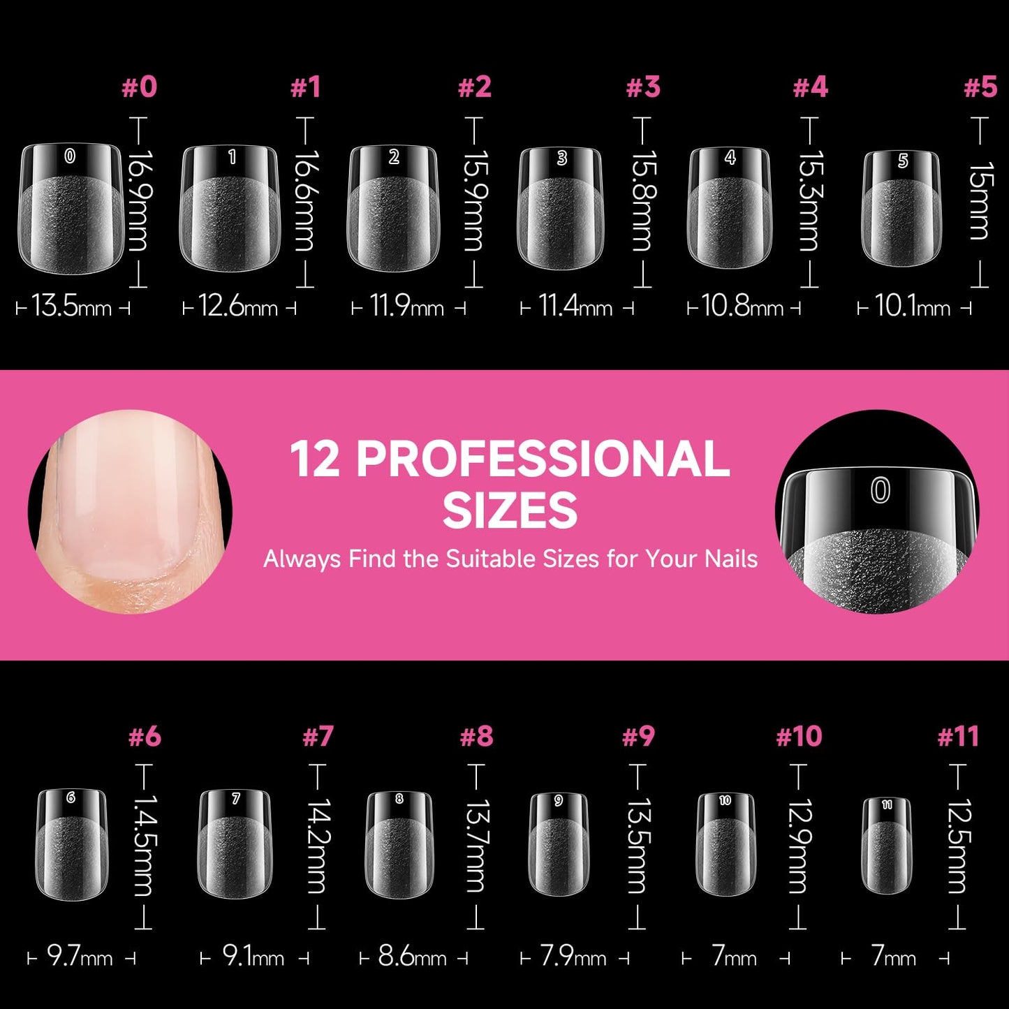 UNA GELLA Extra Short Square Nail Tips - 312pcs Soft Gel Full Cover | Half Matte Acrylic Fake Nails for DIY Nail Extensions