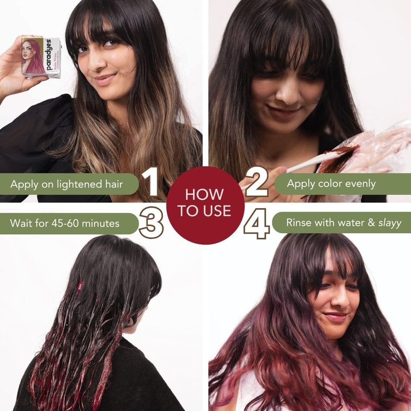 Paradyes Ruby Wine Semi Permanent Conditioner Based Hair Color Enriched with Vegan, Natural and Herbal Hair dyes - lasts up to 8-10 washes (4.2 oz)
