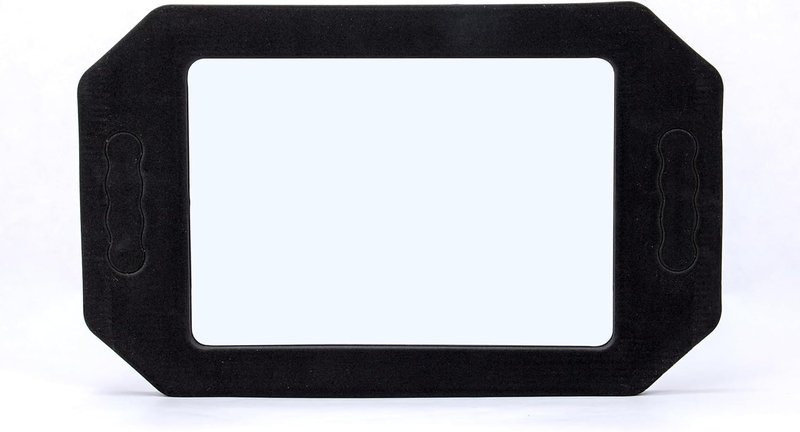 Barber Foam Mirror - Double Handle Handheld Design - Drop-Proof Lightweight Frame for Barbers & Hairstylists | Black