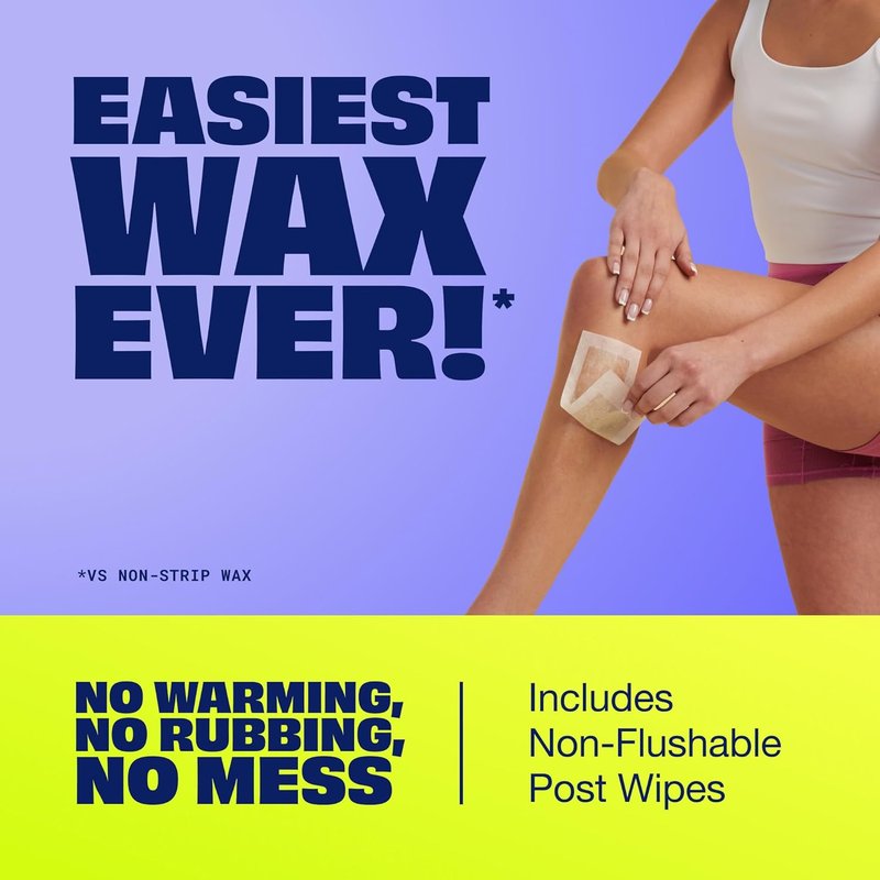 Nair Sensitive Hair Remover Wax Strips - Mess-Free Hair Removal for Sensitive Skin | 40 Count with Chamomile Extract