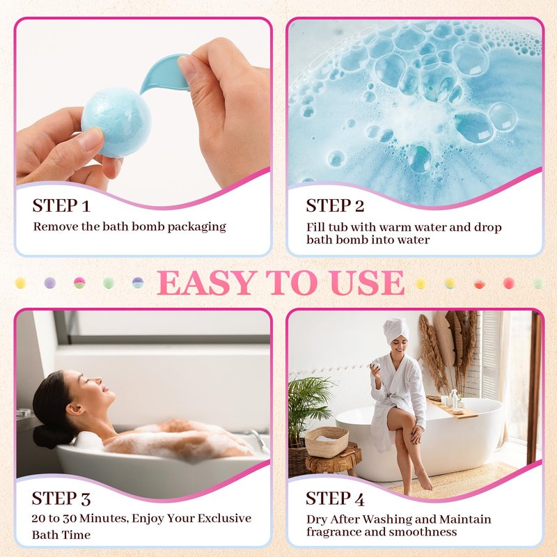 Organic Bath Bombs Set 50 PCS with 10 Rich Scents, Handmade Bath Bombs for Women with Essential Oils, Natural Bubble Bath for Moisturizing Skin, Spa Gift for Mother's Day Christmas Birthday Easter