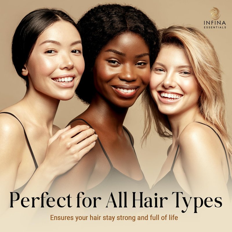 INFINA ESSENTIALS Batana Oil Shampoo | 16 fl oz | with Biotin & Tea Tree | Moisturizing, Strengthening & Nourishing Formula | Promotes Hair Growth and Thickness